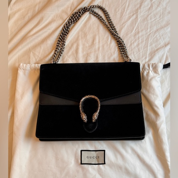 Gucci Medium Dionysus Black Suede Leather Bag - Picture 2 of 7